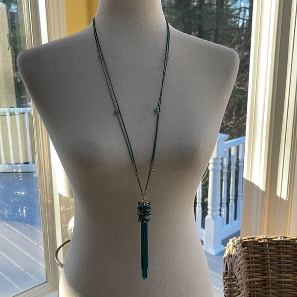 Mixit NWT Double Strand Green Beaded Necklace So PRETTY!! Gold Metal - Picture 3 of 8